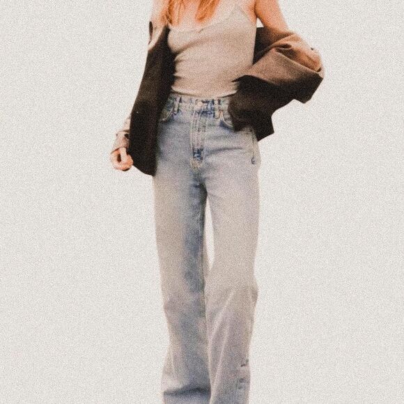 Reformation Wilder Sloan Wash High Rise Wide Leg Slit Hem Jeans – Sz 29 - Picture 1 of 8